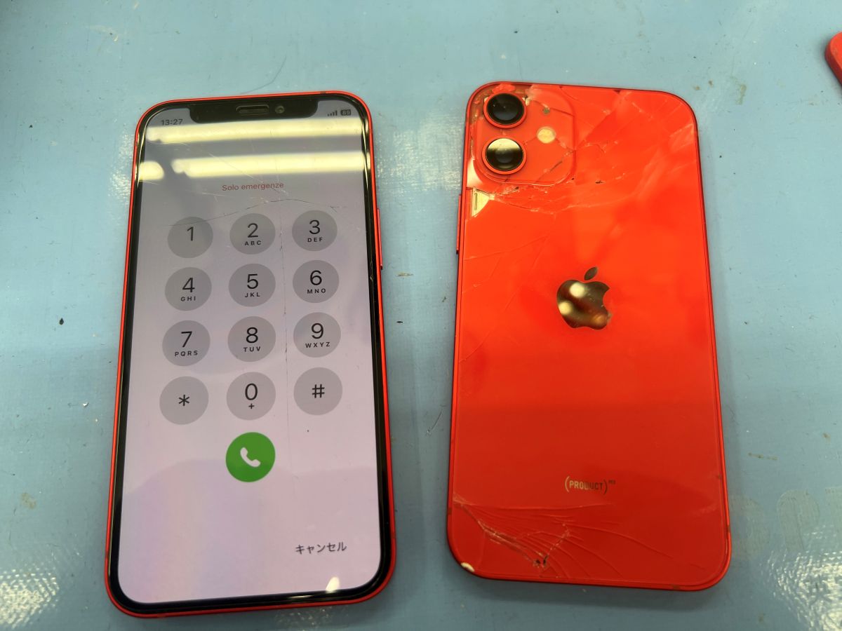 iPhone12mini 筐体交換・カメラ交換完了後の状態